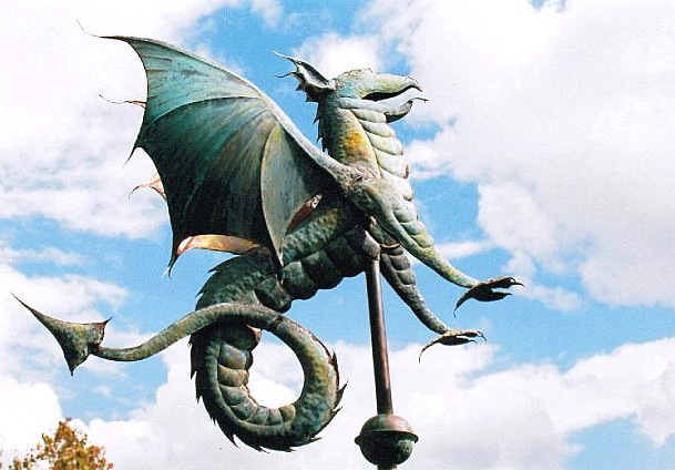Serpentine Dragon Weathervane--Commission piece for Discovery Channel Productions, Burbank, CA
